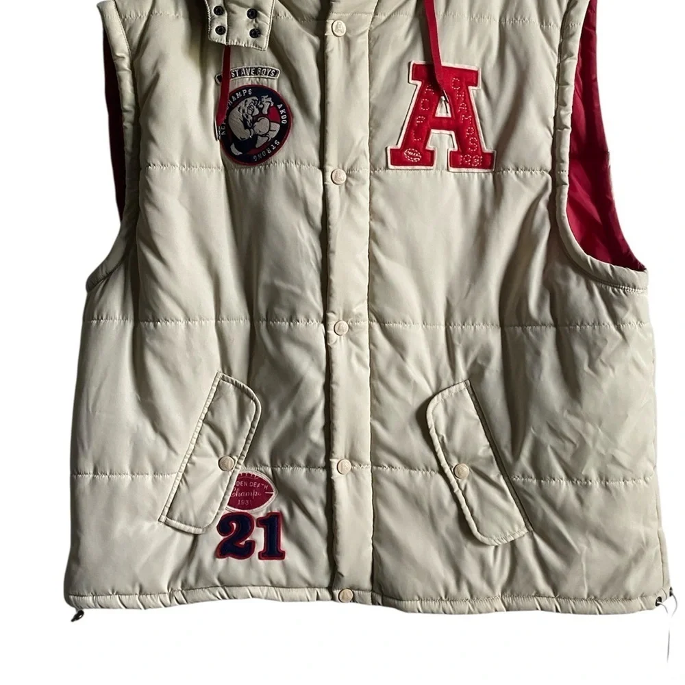 Rare Akoo Rapper T.I. Y2K Graphic Patchwork Puffer Hooded Streetwear Vest 3X